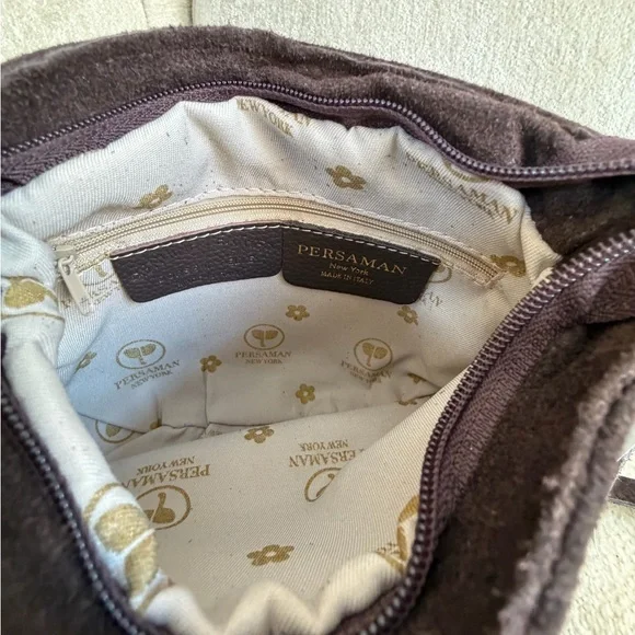 Persaman New York Elvira Brown Suede Studded Crossbody - Picture 14 of 15